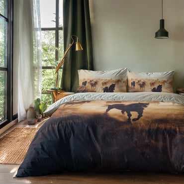 Dekbedovertrekset Terra Plains Horses – 100% microvezel - Bedworld B.V.