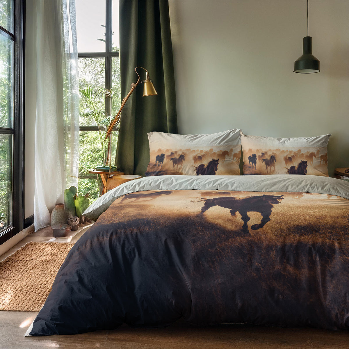 Dekbedovertrekset Terra Plains Horses - 100% Microvezel - Bedworld B.V.