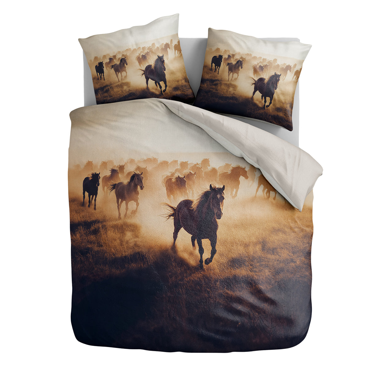 Dekbedovertrekset Terra Plains Horses – 100% microvezel - Bedworld B.V.