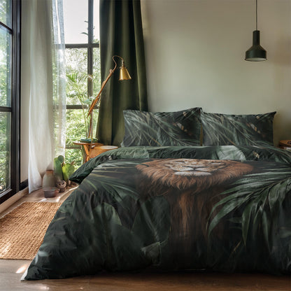 Microvezel dekbedovertrekset Jungle Majesty Lion - Bedworld B.V.
