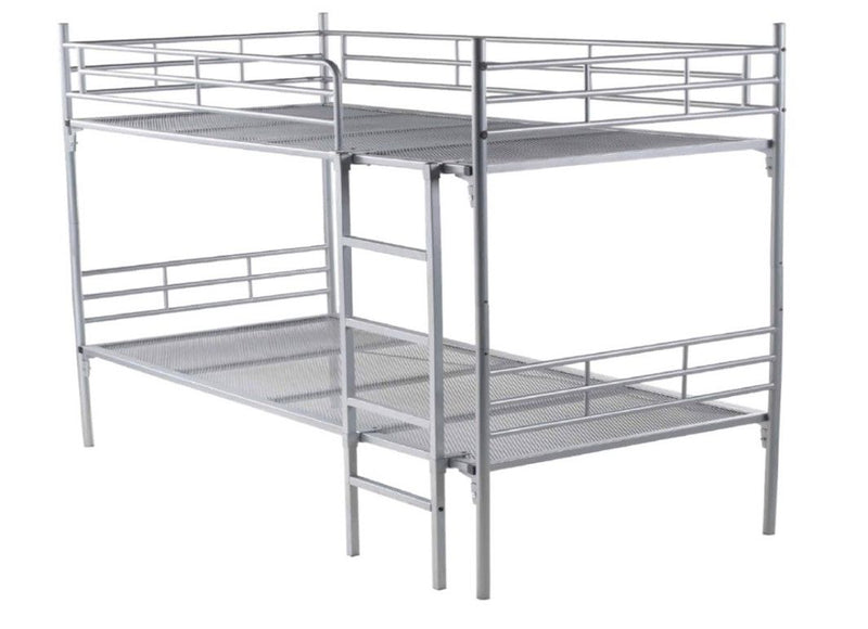 Stapelbed met spiraalbodem - 90x200 cm - Zilver - Bedworld B.V.
