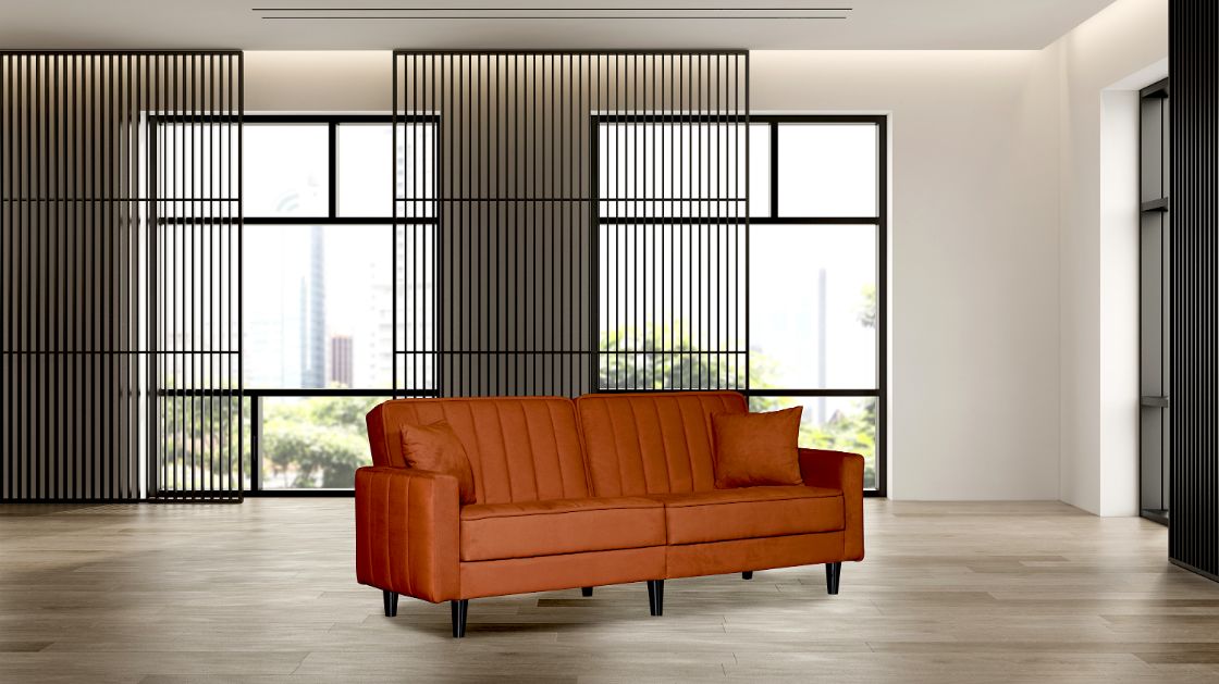Sofabed Lisboa - Oranje - 214x85x90 cm - Bedworld B.V.