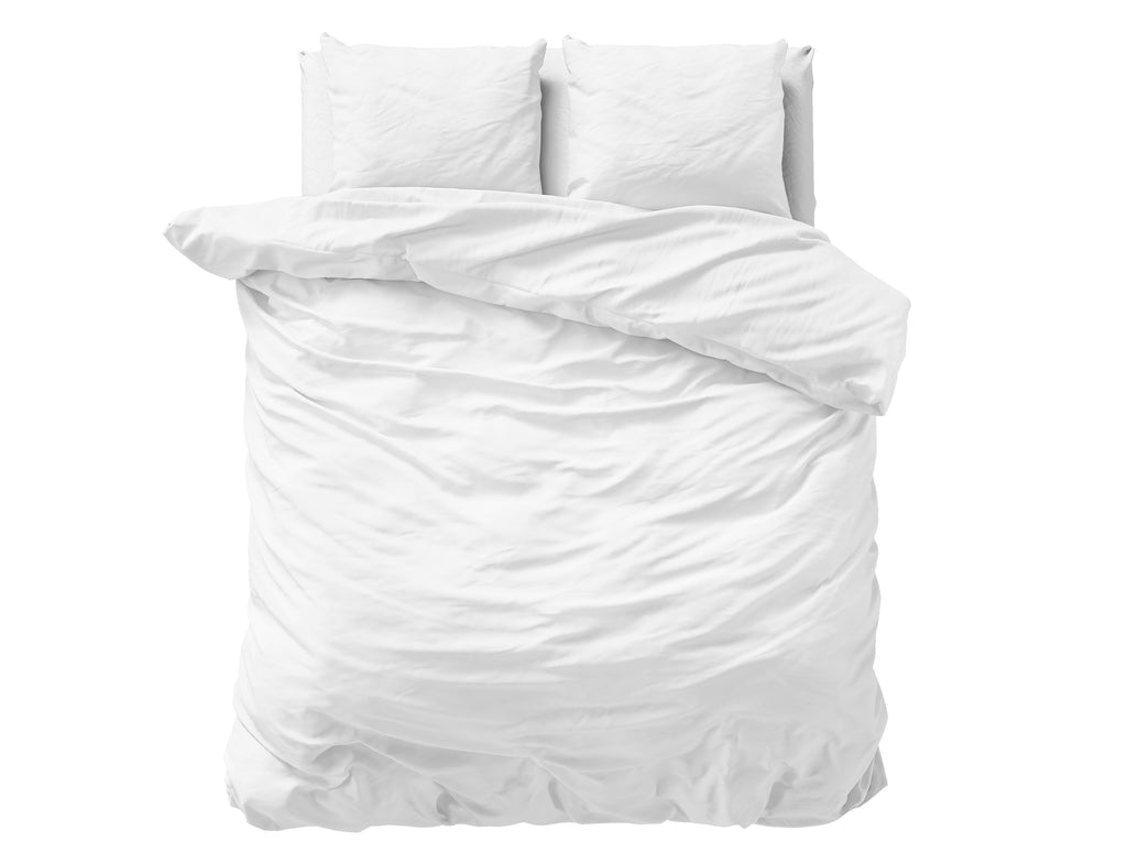Uni Satijn Wit - Katoen/Satijn - Dekbedovertrek - Bedworld B.V.