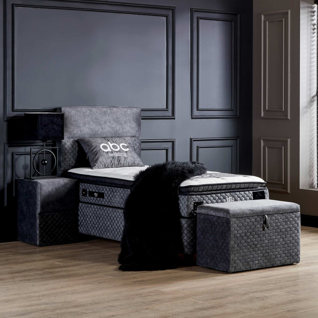 Opberg Boxspring Babylon Grijs - Bedworld B.V.