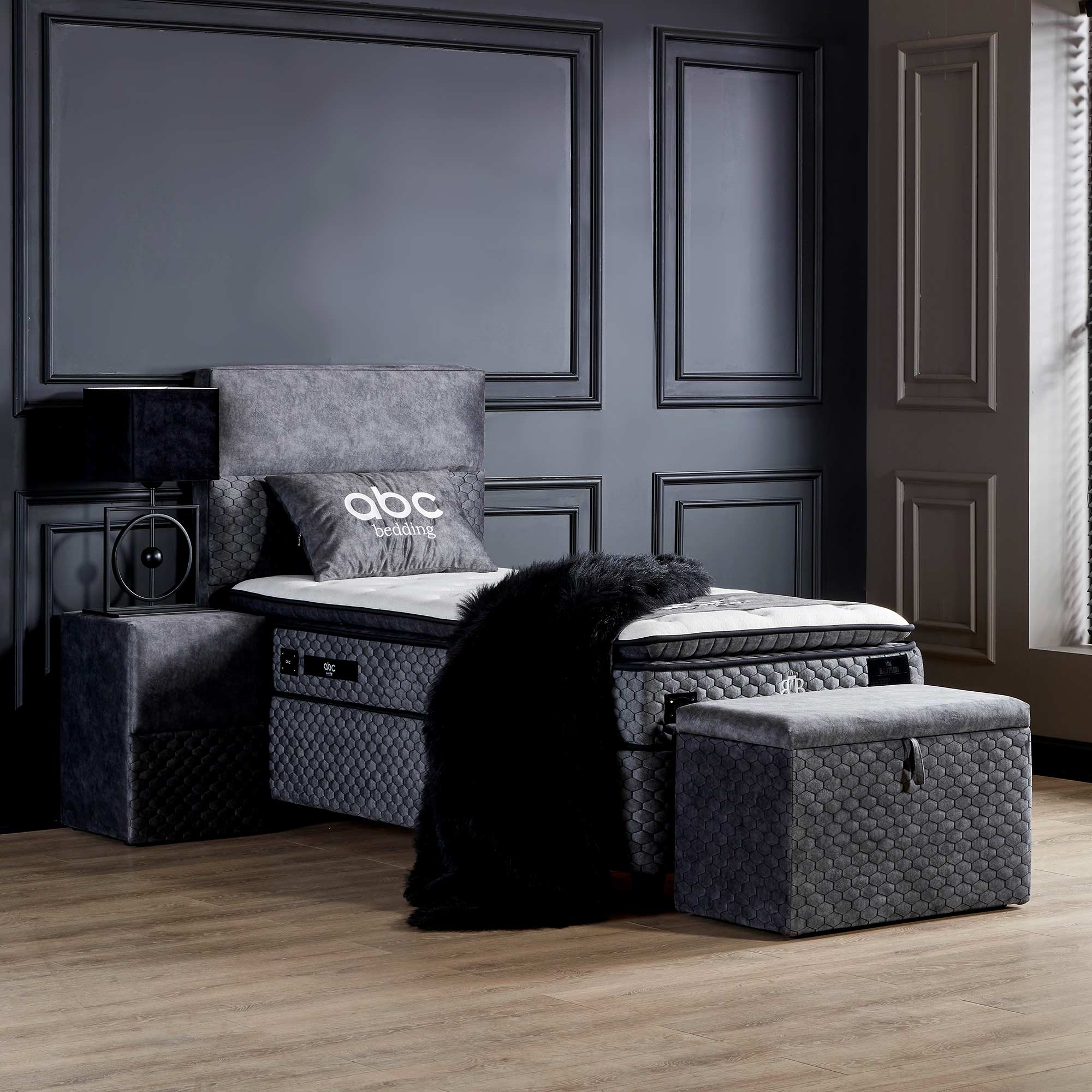Opberg Boxspring Babylon Grijs - Bedworld B.V.