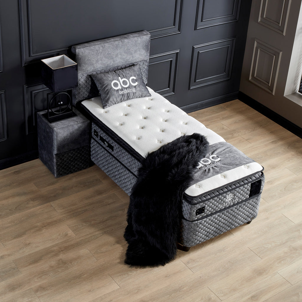 Opberg Boxspring Babylon Grijs - Bedworld B.V.