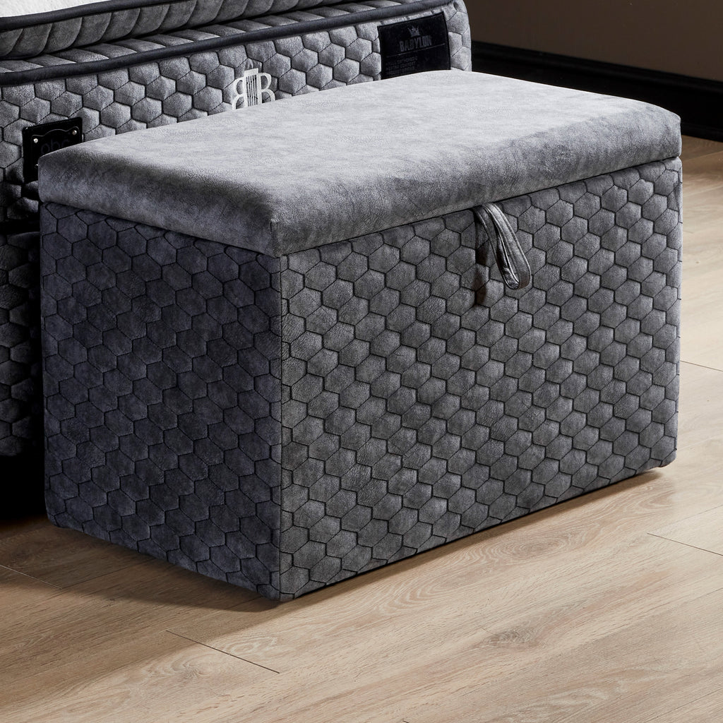 Opberg Boxspring Babylon Grijs - Bedworld B.V.