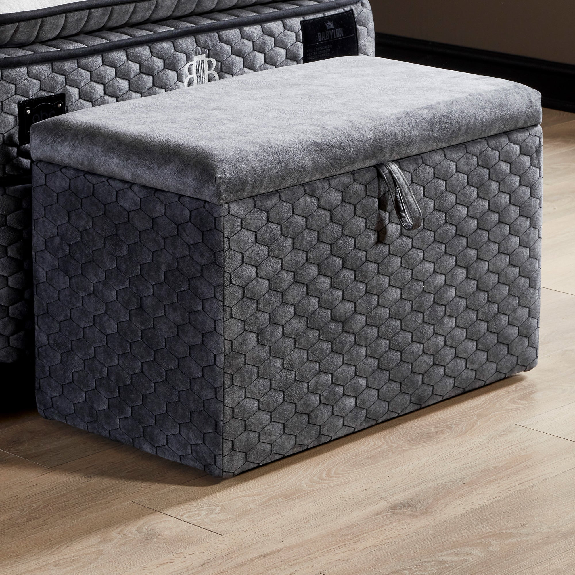 Opberg Boxspring Babylon Grijs - Bedworld B.V.