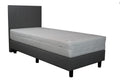 Boxspring 1 persoons Grijs inclusief Pocket Koudschuim matras 100x210cm - Bedworld B.V.