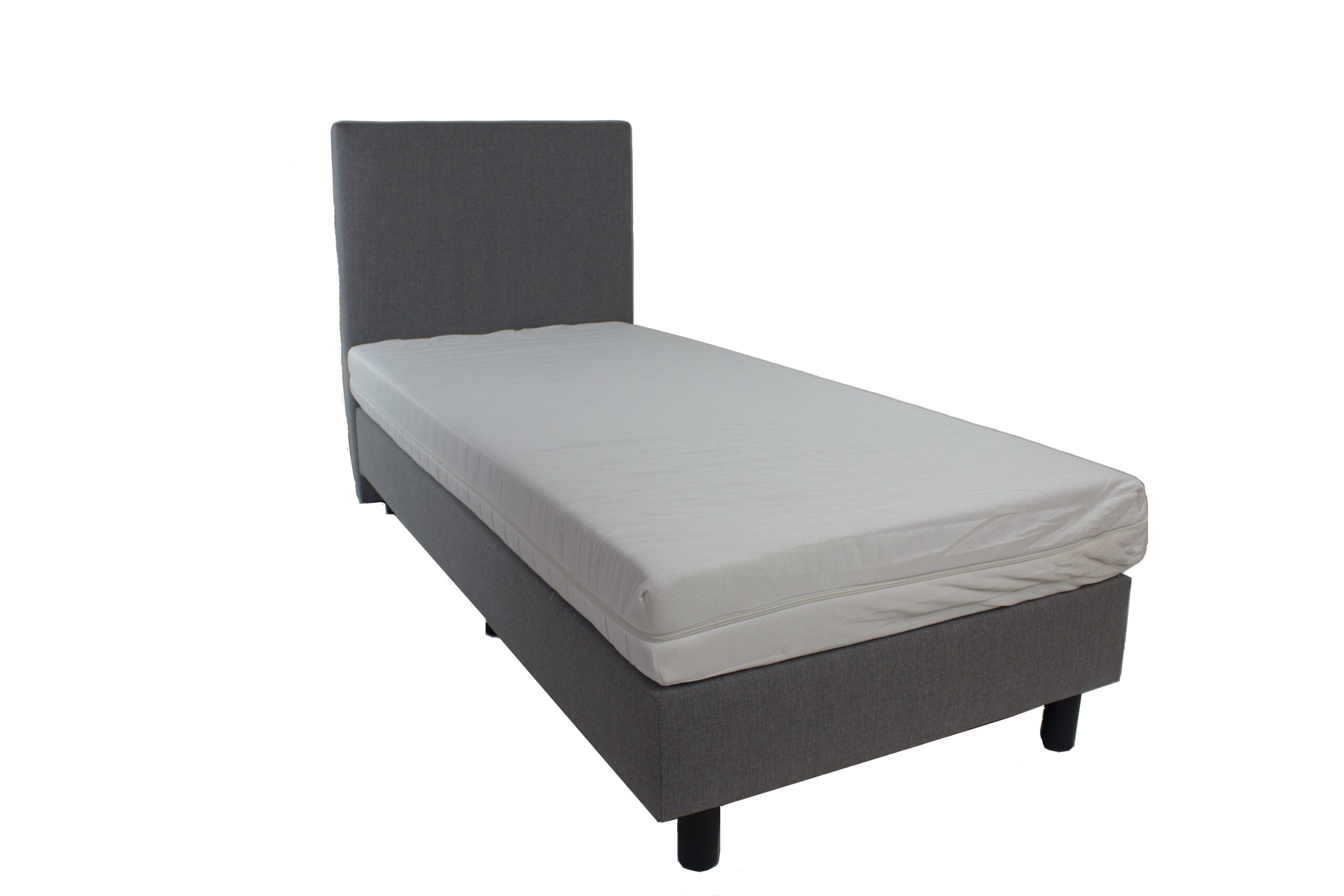 Budget Boxspring Basic 90x200 cm - Grijs - Inclusief Koudschuim Matras HR37 - Bedworld B.V.