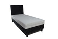 Eenpersoons Boxspring 90x200 cm - Zwart Skai - Inclusief Koudschuim Matras HR37 - Bedworld B.V.