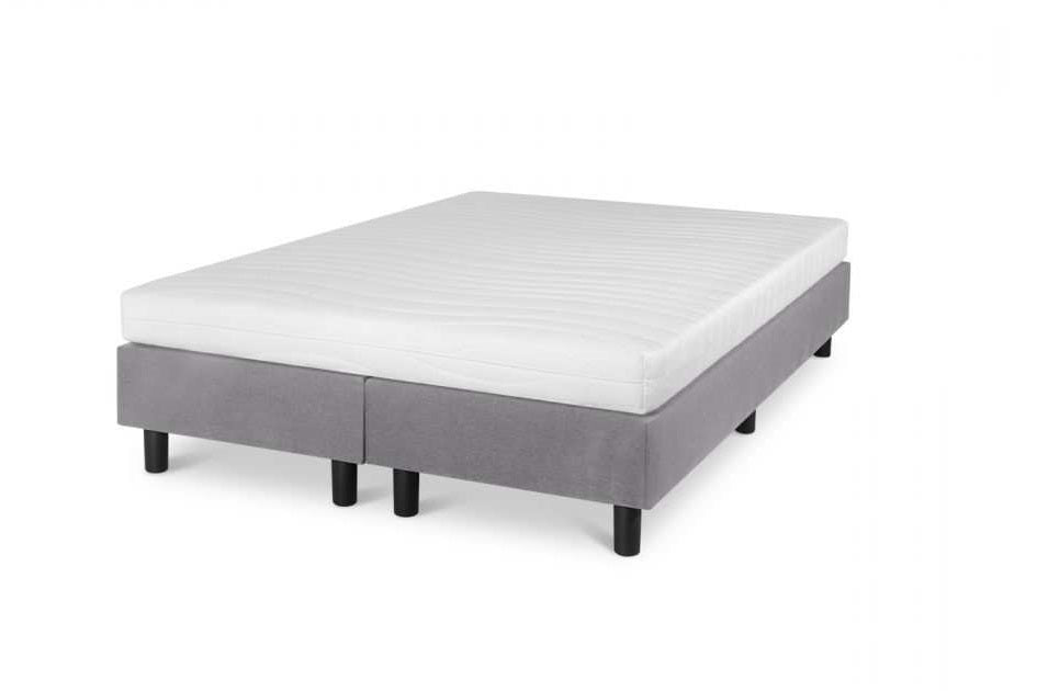 Boxspring Student Basic Lichtgrijs - Comfort Foam Matras - Bedworld B.V.
