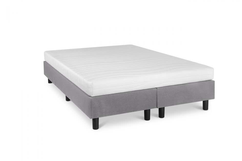 Boxspring Student Basic Lichtgrijs - 140x200 cm - Comfort Foam Matras - Bedworld B.V.