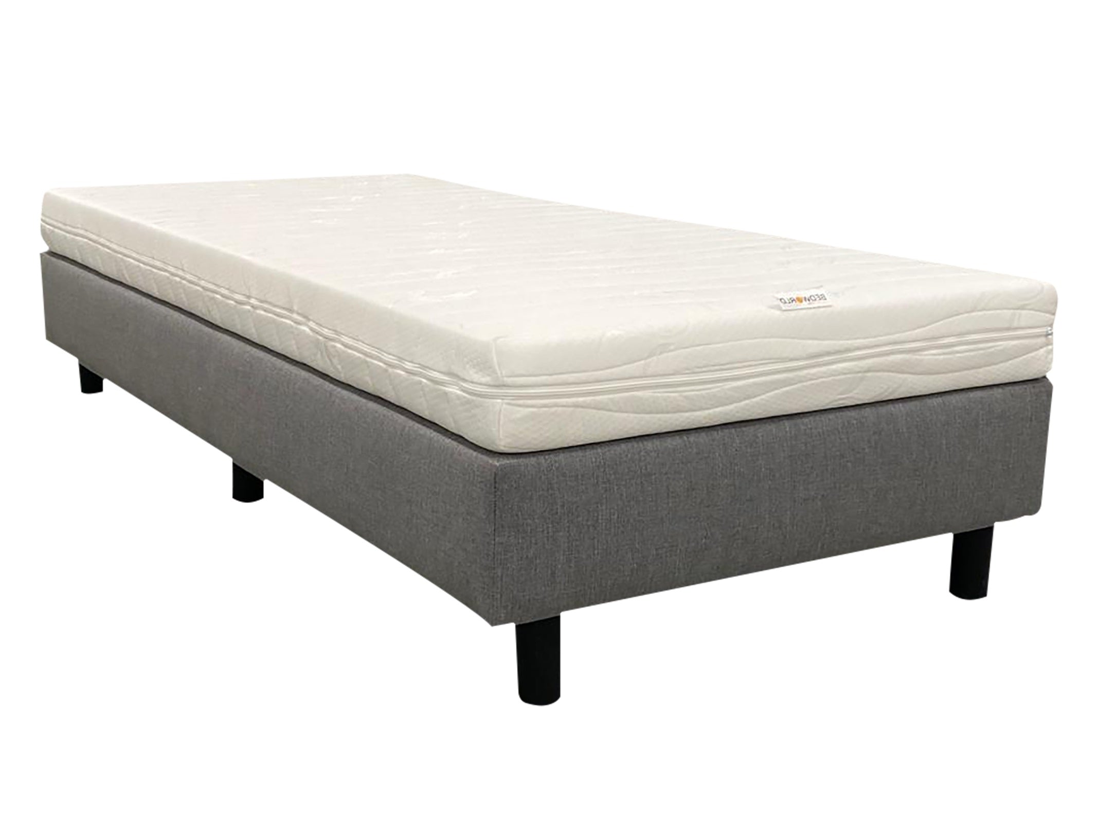 Budget Boxspring Grijs 80x180 inclusief logeer matras hard ligcomfort - Bedworld B.V.