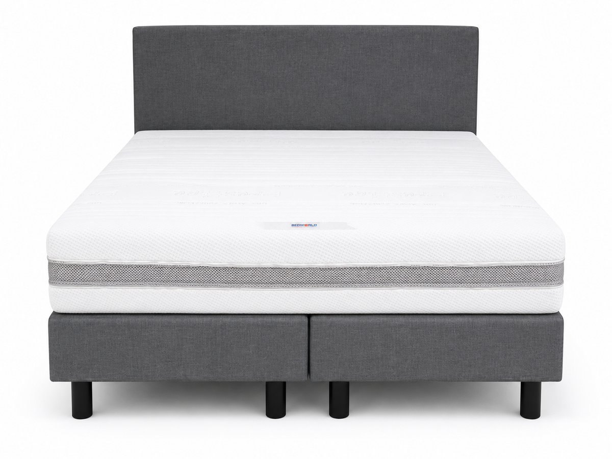 Budget Boxspring Grijs Micropocketmatras HR55 - Bedworld B.V.