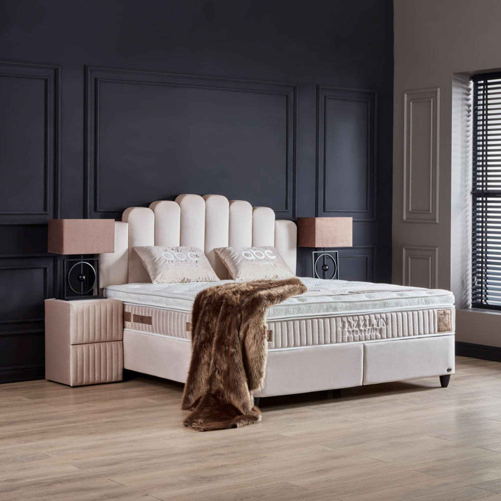 Opberg Boxspring Jazzlyn Licht Beige - Bedworld B.V.