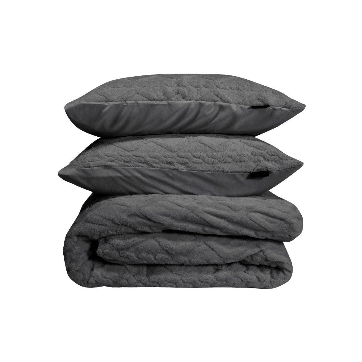 Dekbedovertrekset Jacquard Teddy – Antraciet - Bedworld B.V.