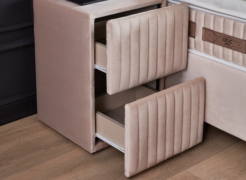 Opberg Boxspring Jazzlyn Licht Beige - Bedworld B.V.