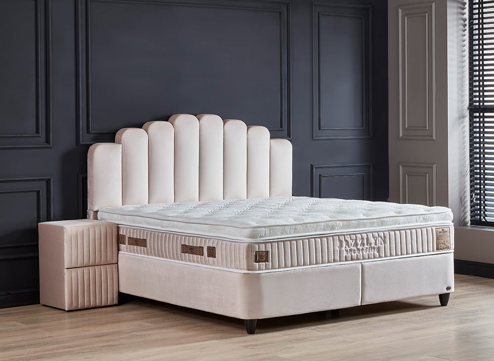 Opberg Boxspring Jazzlyn Licht Beige - Bedworld B.V.