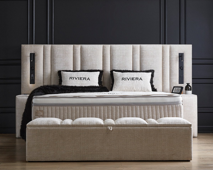 Opberg Boxspring Riviera Beige - Bedworld B.V.