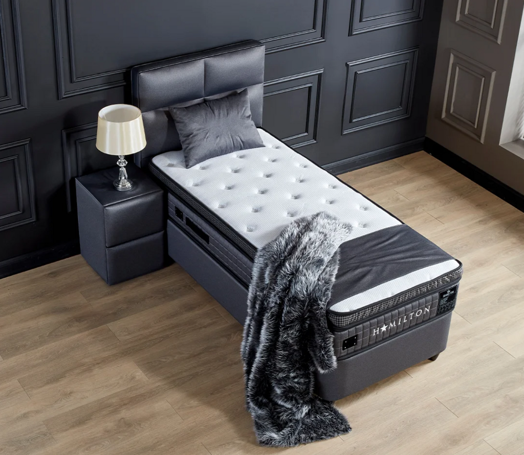 Opberg boxspring Hamilton 90x200 Grijs - Bedworld B.V.
