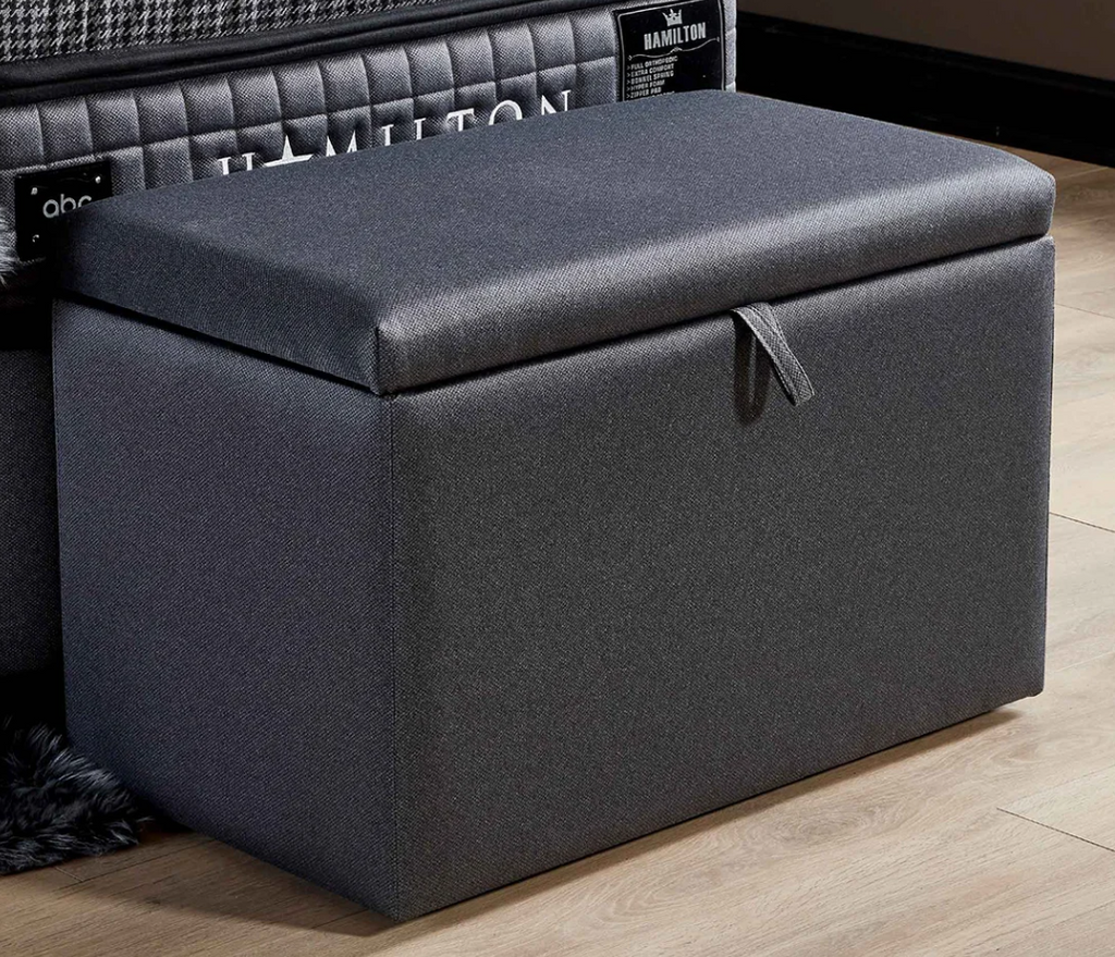 Opberg boxspring Hamilton 90x200 Grijs - Bedworld B.V.