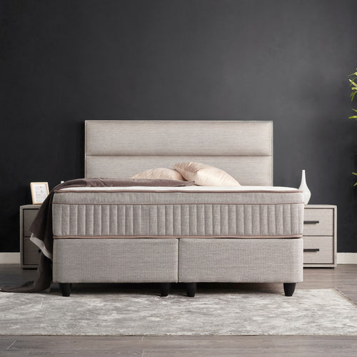 Opberg Boxspring Suna - Grijs - Bedworld B.V.