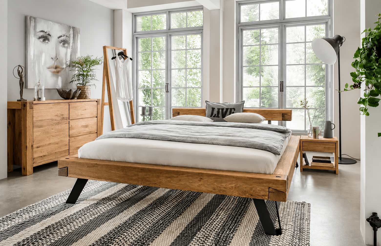 Woodstock Balkenbed III met hoofdeinde Balk IV