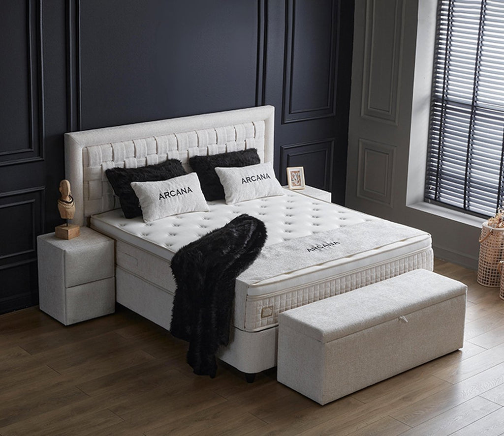 Opberg Boxspring Aura Wit - Bedworld B.V.