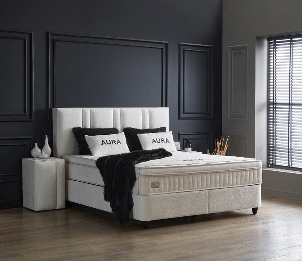 Opberg Boxspring Aura Wit - Bedworld B.V.