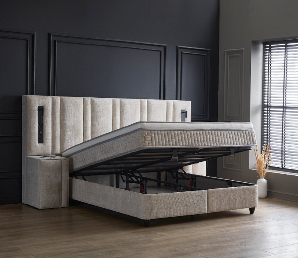 Opberg Boxspring Riviera Beige - Bedworld B.V.