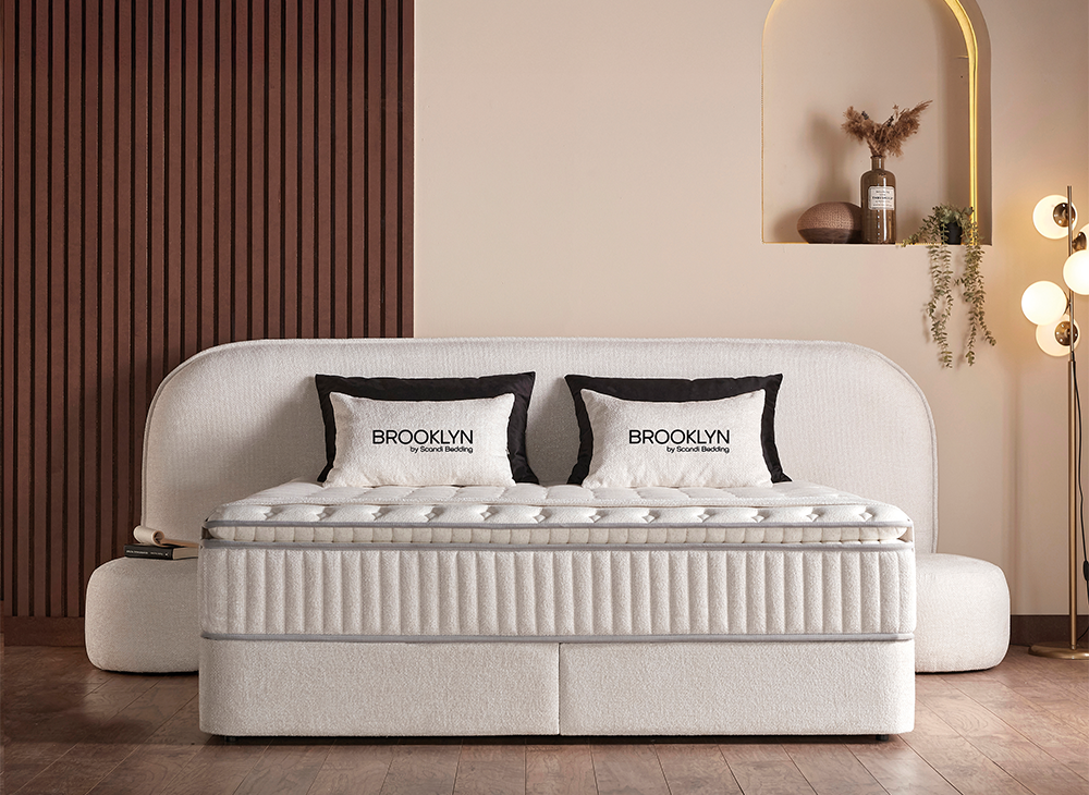 Opberg Boxspring Brooklyn in Japandi stijl - Bedworld B.V.