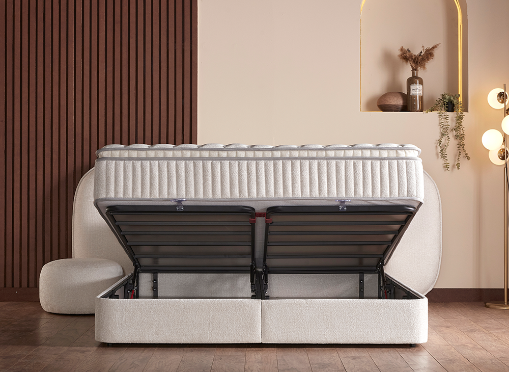 Opberg Boxspring Brooklyn in Japandi stijl - Bedworld B.V.