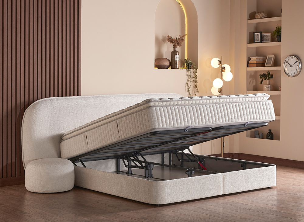 Opberg Boxspring Brooklyn in Japandi stijl - Bedworld B.V.