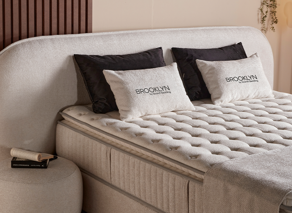 Opberg Boxspring Brooklyn in Japandi stijl - Bedworld B.V.