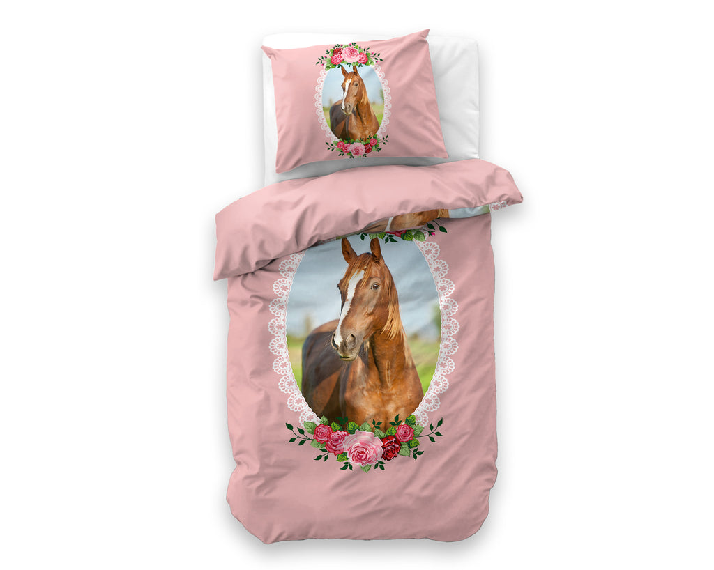 Cute Horse Roze Dekbedovertrek - Bedworld B.V.