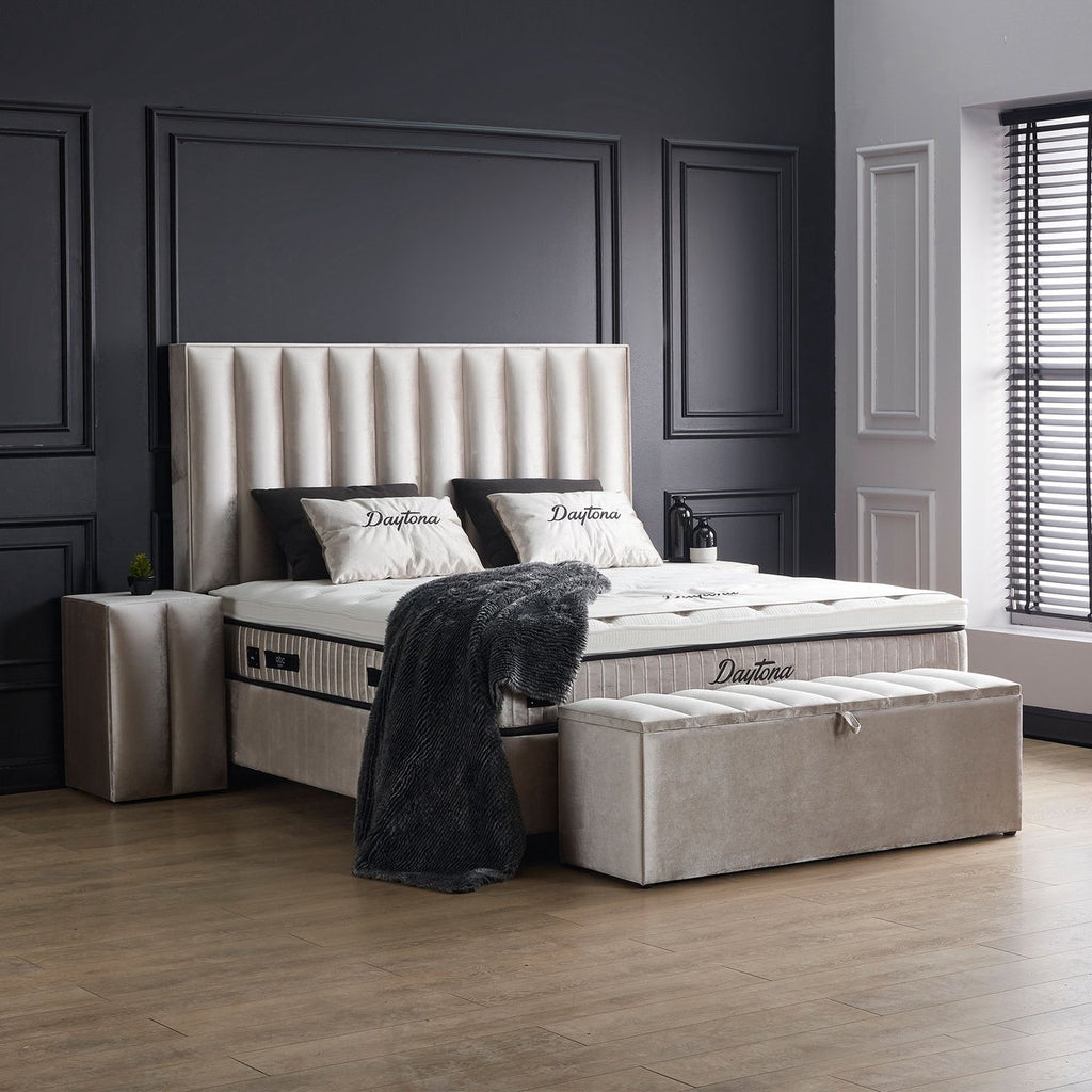 Opberg Boxspring Daytona Beige - Bedworld B.V.