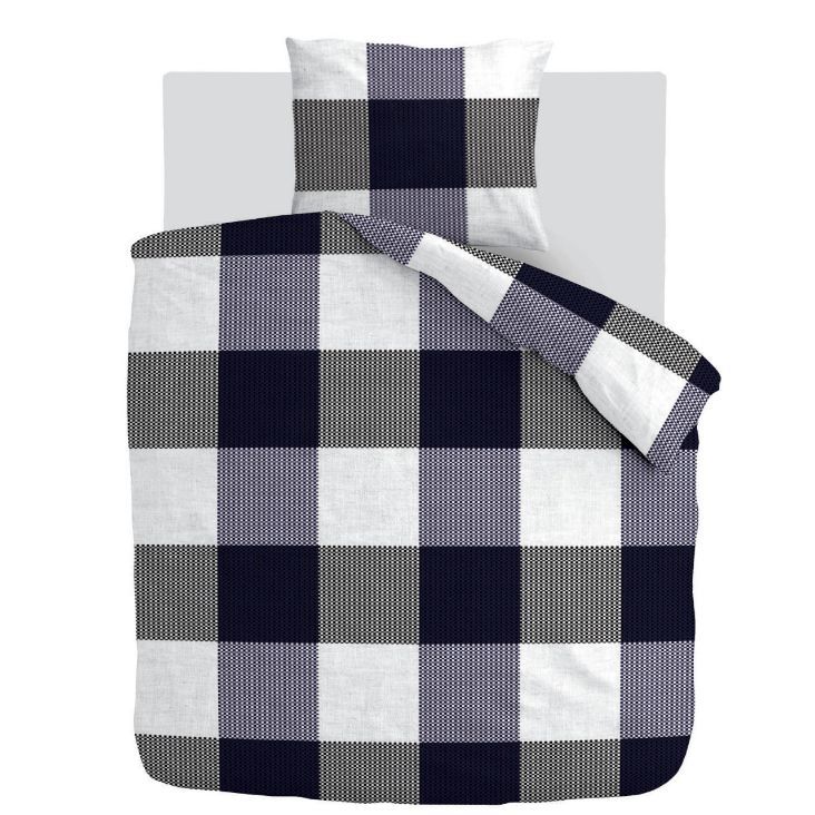 Dekbedovertrek Swedish Blocks – Blauw – 200x200/220 cm - Bedworld B.V.