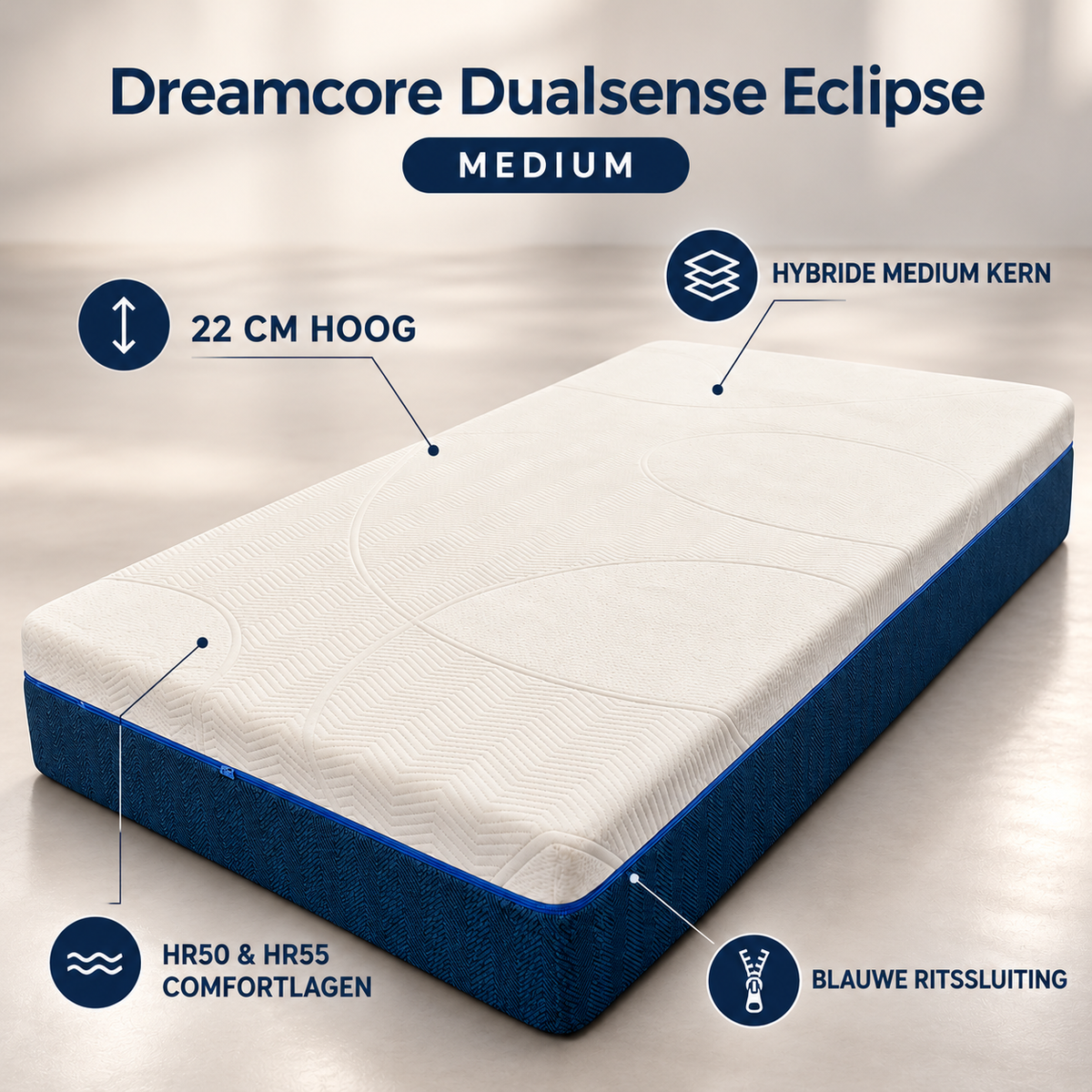 Bedworld Dreamcore Dualsense Eclipse Matras – Medium – 130x190 cm