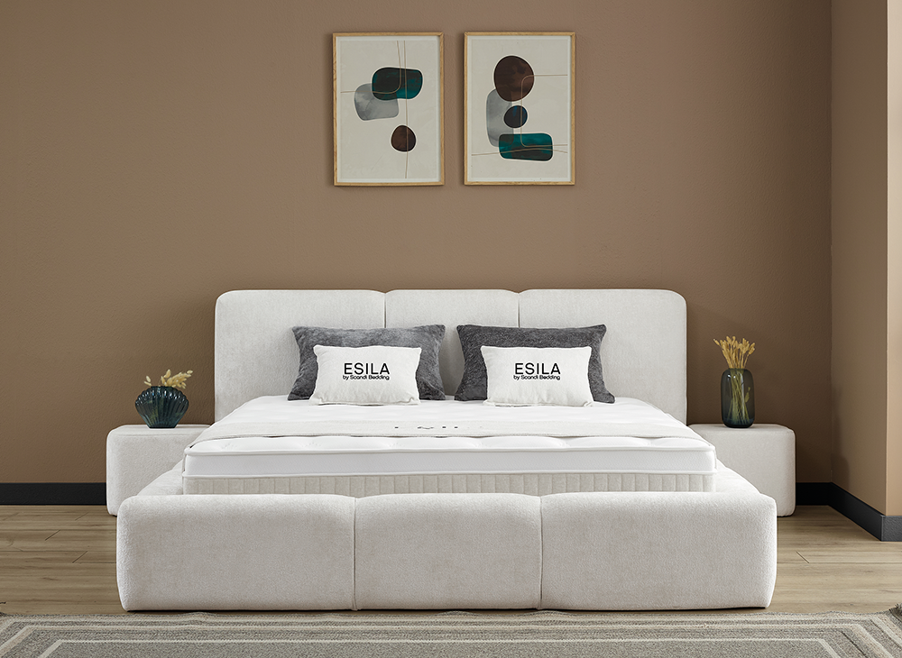 Opberg Boxspring Esila in Japandi stijl - Bedworld B.V.