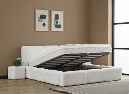 Opberg Boxspring Esila in Japandi stijl - Bedworld B.V.