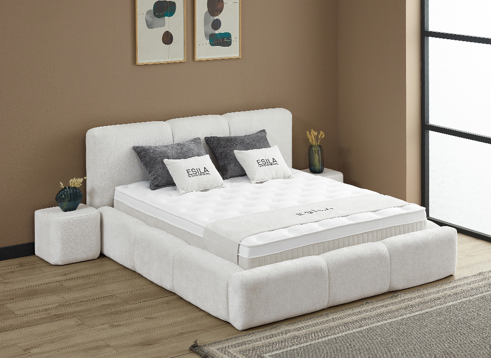 Opberg Boxspring Esila in Japandi stijl - Bedworld B.V.
