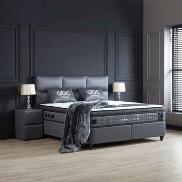 Opberg Boxspring Hamilton Grijs - Bedworld B.V.