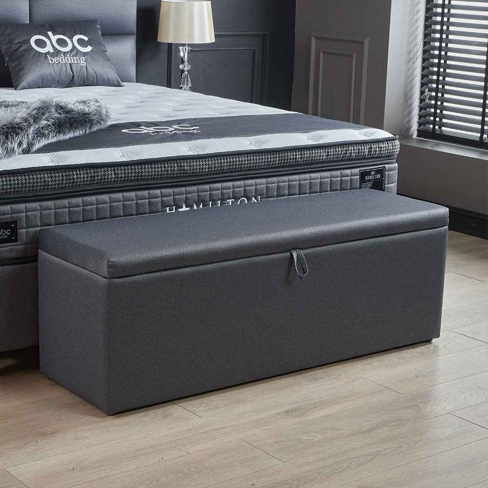 Opberg Boxspring Hamilton Grijs - Bedworld B.V.