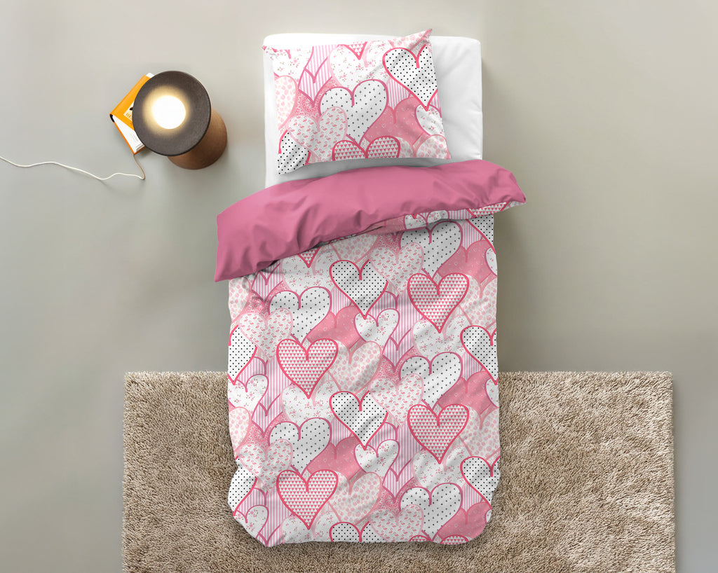 Hearts love Roze Dekbedovertrek - Bedworld B.V.