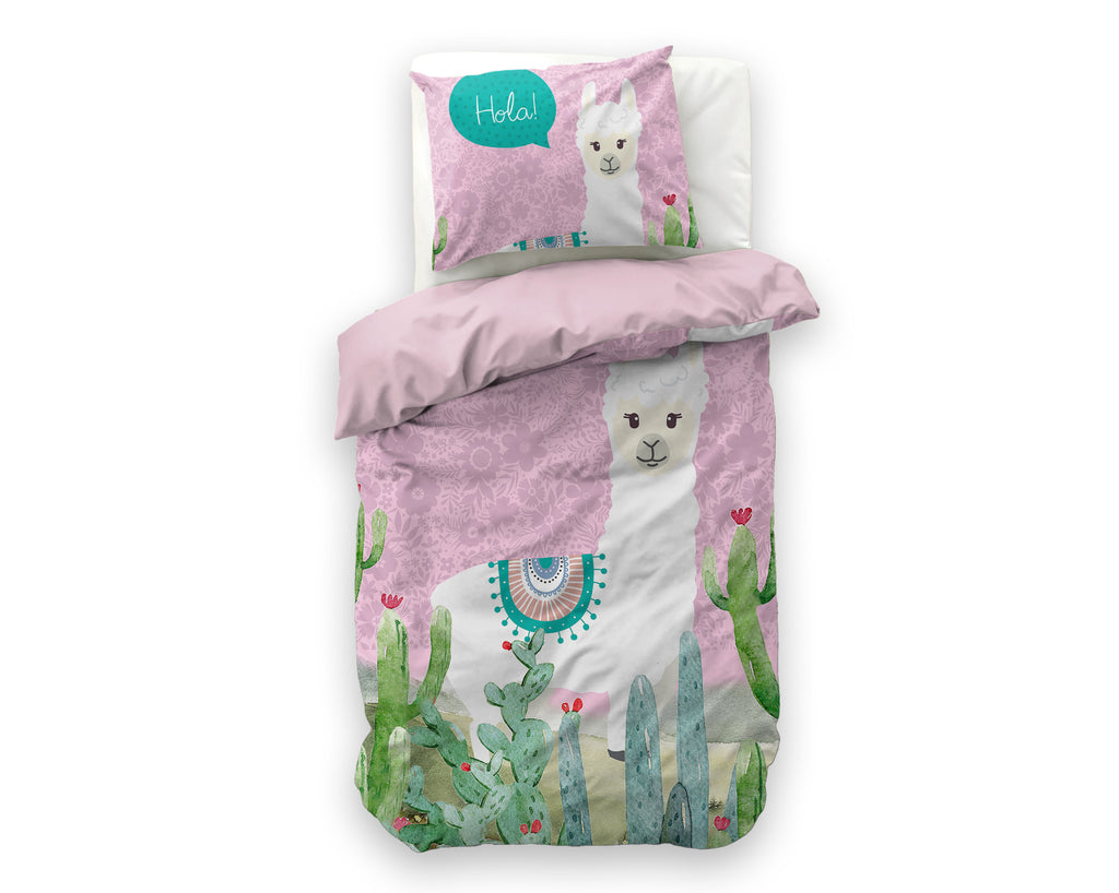 Hola lama Roze Dekbedovertrek - Bedworld B.V.