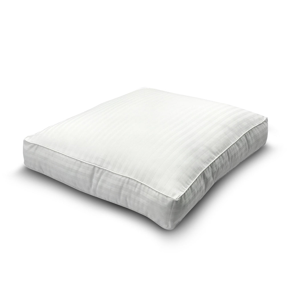 Katoenen Boxkussen met Satijnstreep – Wit 1-pack – 50x60 cm - Bedworld B.V.
