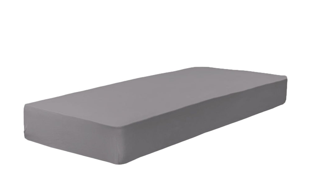 Katoenen Hoeslaken 90x200x30 cm Zilver - Bedworld B.V.