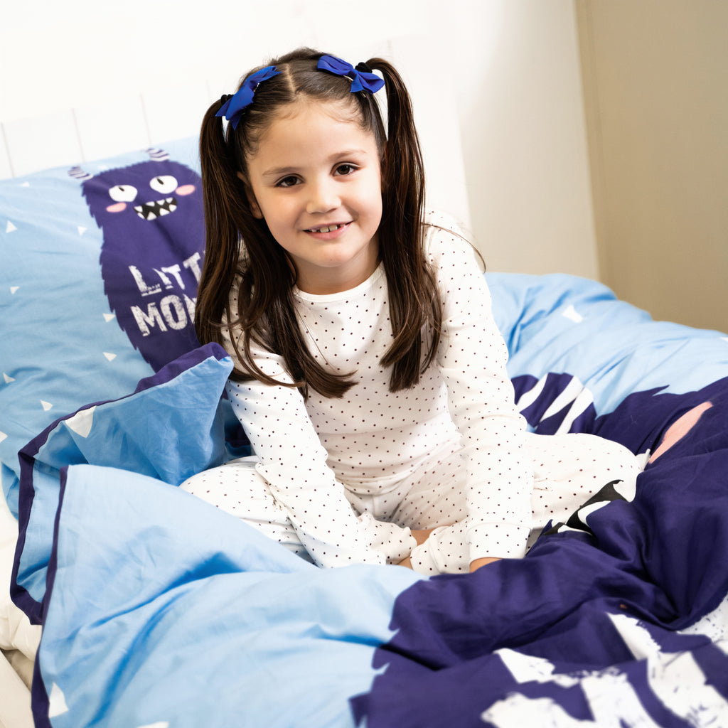 Little Monster Blauw Dekbedovertrek - Bedworld B.V.