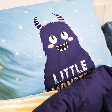 Little Monster Blauw Dekbedovertrek - Bedworld B.V.